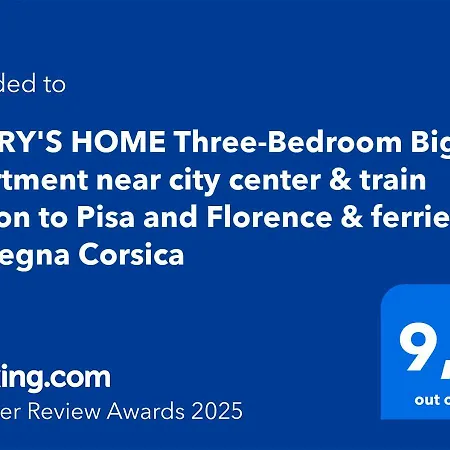 Gabry's Three-bedroom Big Near Center & Train Station To Pisa And Florence & Ferries To Sardegna Corsica *